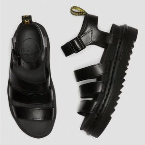 Dr. Martens Black Leather Sandals